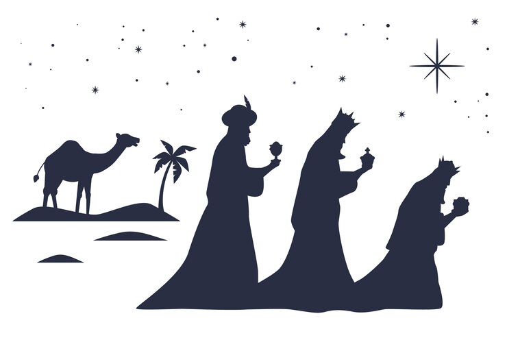 Vetor grátis ilustração de silhueta plana reyes magos