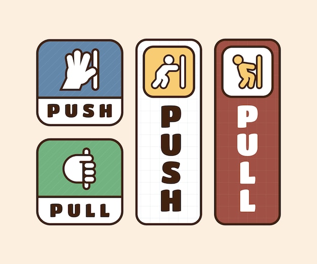 Vetor grátis ilustração de sinal push pull de design plano