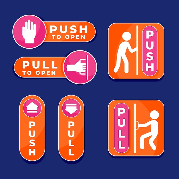 Ilustração de sinal push pull de design plano