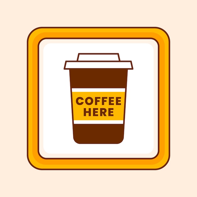 Ilustração de sinalização de café de design plano