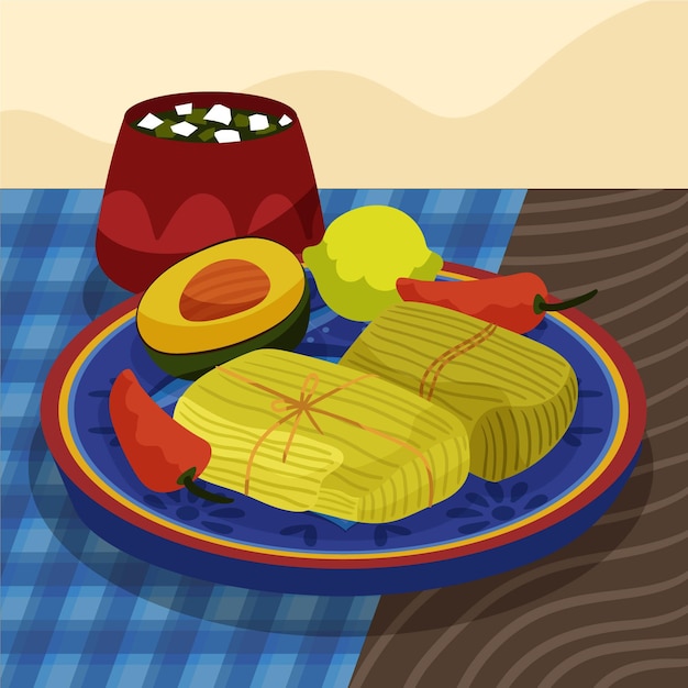 Vetor grátis ilustração de tamales orgânicos