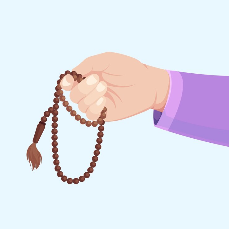 Vetor grátis ilustração de tasbih de design plano desenhado à mão