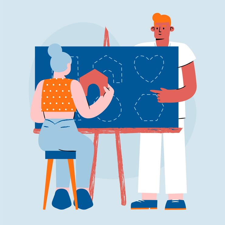 Vetor grátis ilustração de terapia ocupacional de design plano desenhado à mão