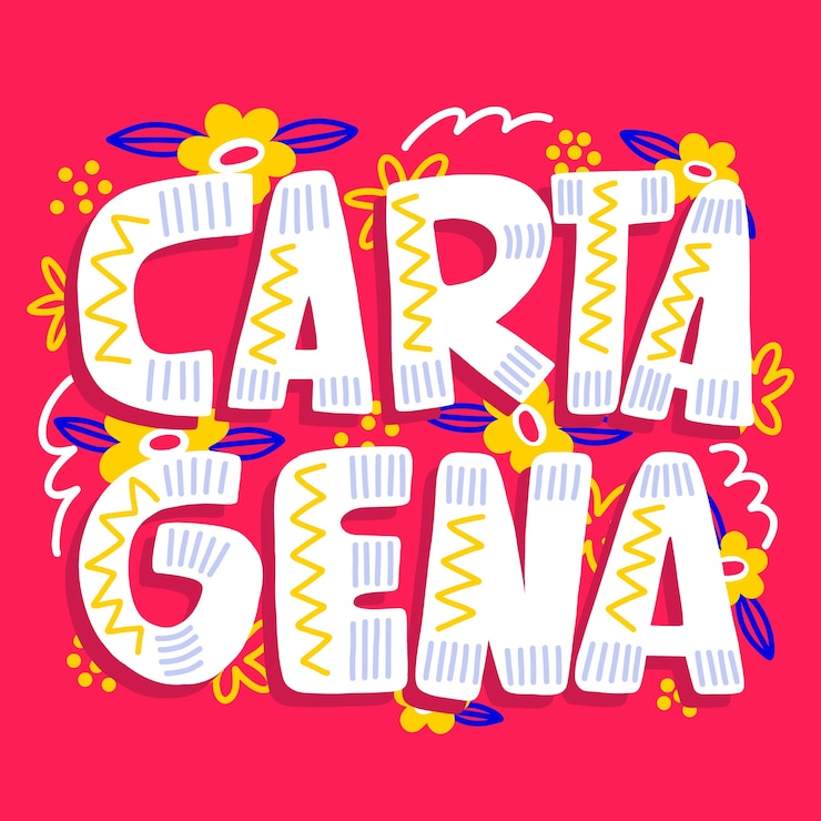 Vetor grátis ilustração de texto cartagena desenhada à mão