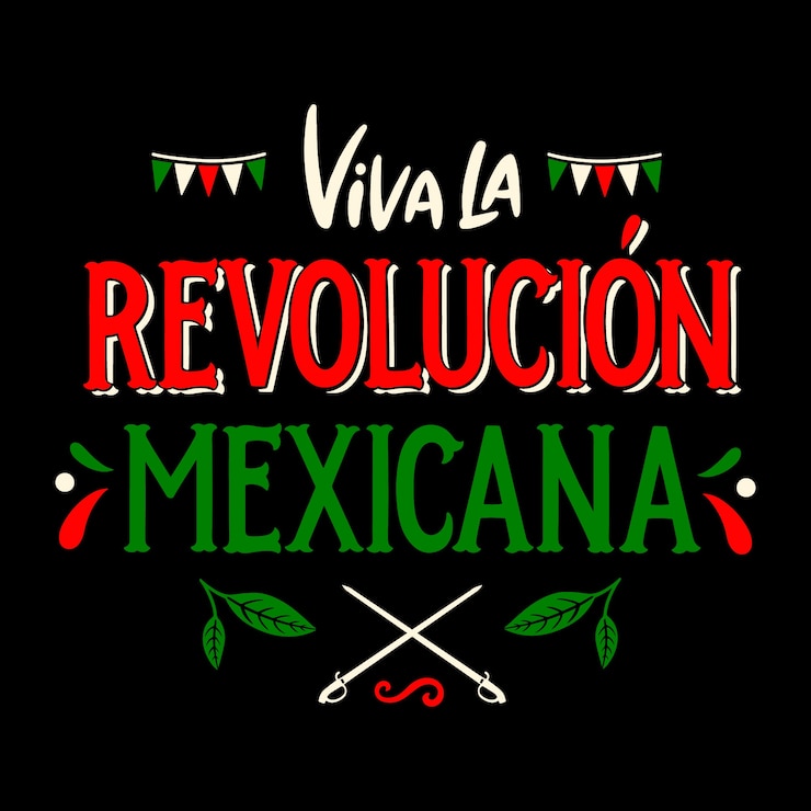 Vetor grátis ilustração de texto de revolução mexicana desenhada à mão