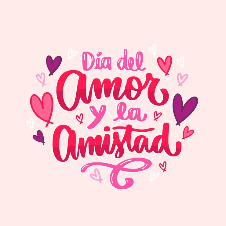 Vetor grátis ilustração de texto desenhada à mão para celebração do dia del amor y la amistad