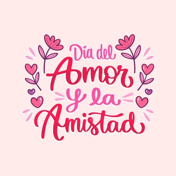 Vetor grátis ilustração de texto desenhada à mão para celebração do dia del amor y la amistad