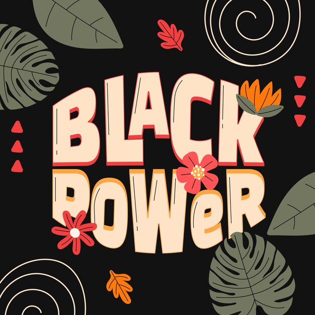 Ilustração de texto plano para a celebração do Mês da História Negra