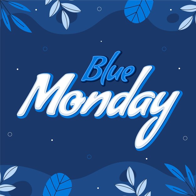 Ilustração de texto plano para Blue Monday