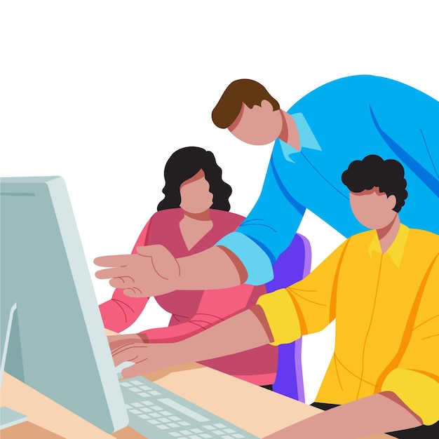Ilustração de trabalho de estágio