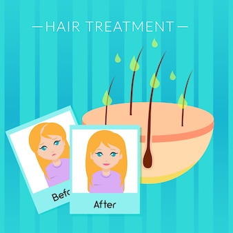 Ilustração de tratamento de cabelo