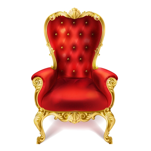 Vetor grátis ilustração de um antigo trono real vermelho.