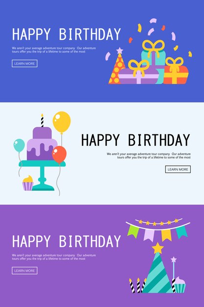 Ilustração de um feliz aniversario cartão comemorativo