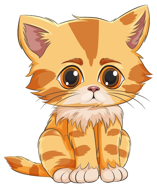 Vetor grátis ilustração de um gatinho laranja adorável