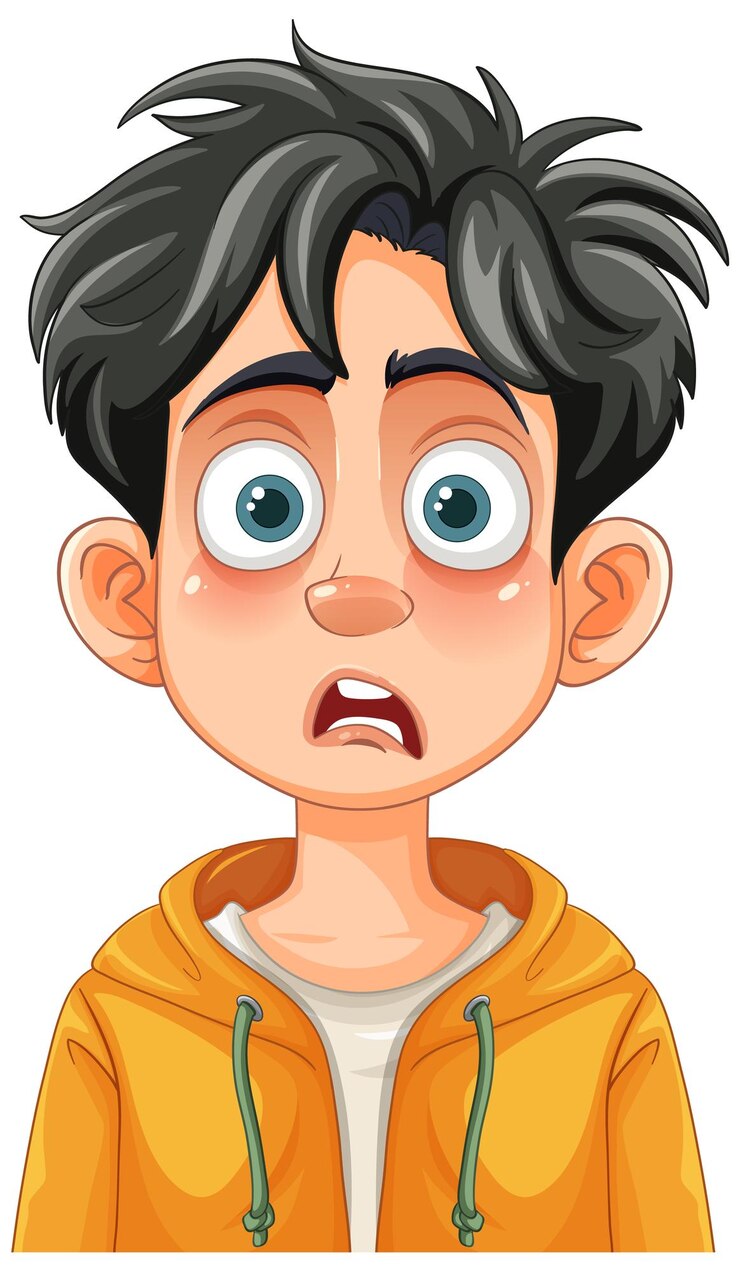 Vetor grátis ilustração de um menino surpreso
