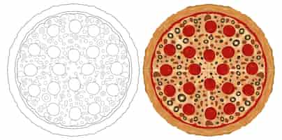 Vetor grátis ilustração de uma deliciosa pizza de pepperoni