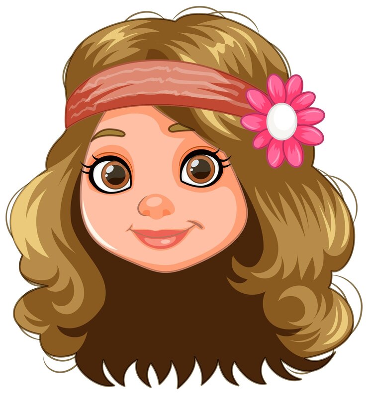 Vetor grátis ilustração de uma menina sorridente com uma faixa de flores