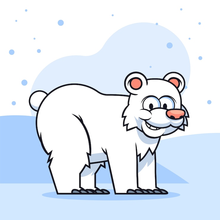 Vetor grátis ilustração de urso de desenho animado desenhada de mão