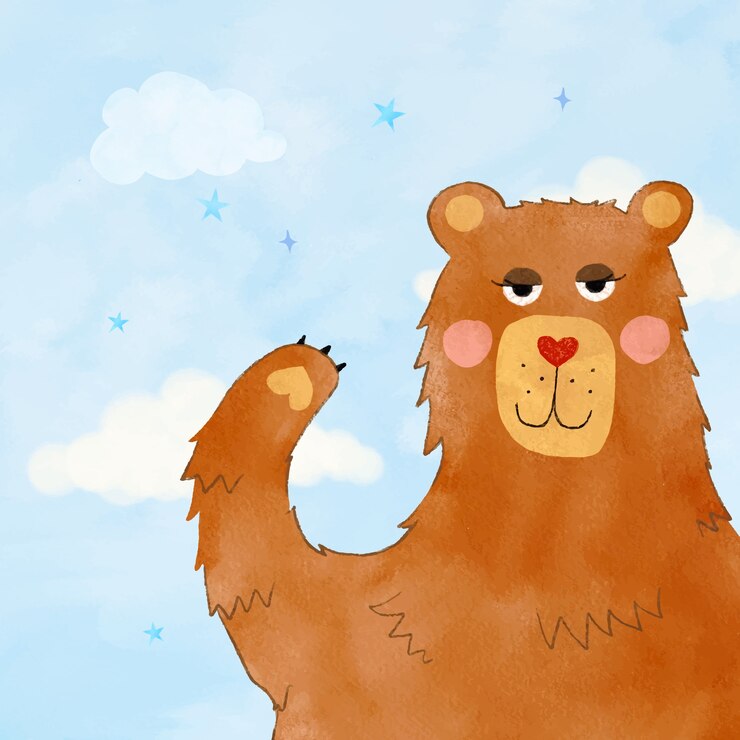 Vetor grátis ilustração de urso feminino em aquarela