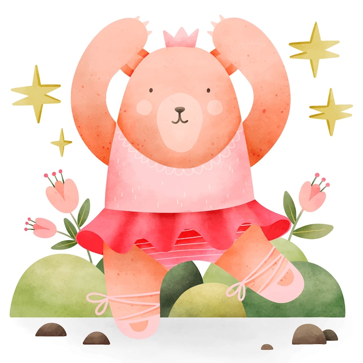 Vetor grátis ilustração de urso feminino em aquarela
