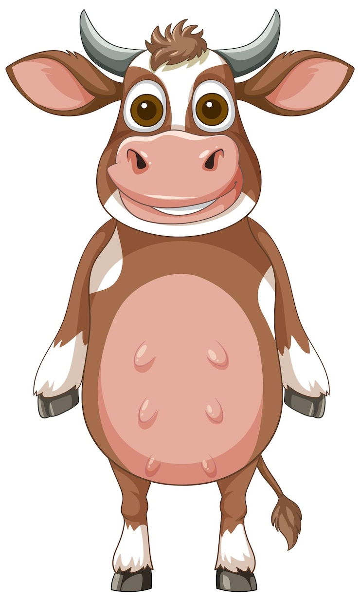 Vetor grátis ilustração de vaca de desenho animado