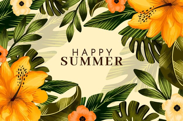 Ilustração de verão em aquarela pintada à mão