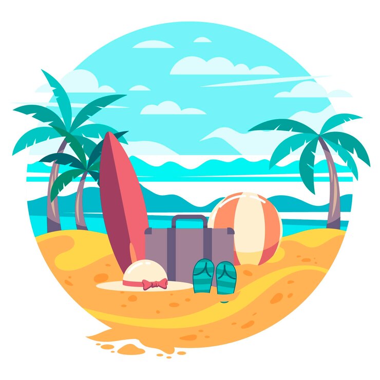 Vetor grátis ilustração de verão plano