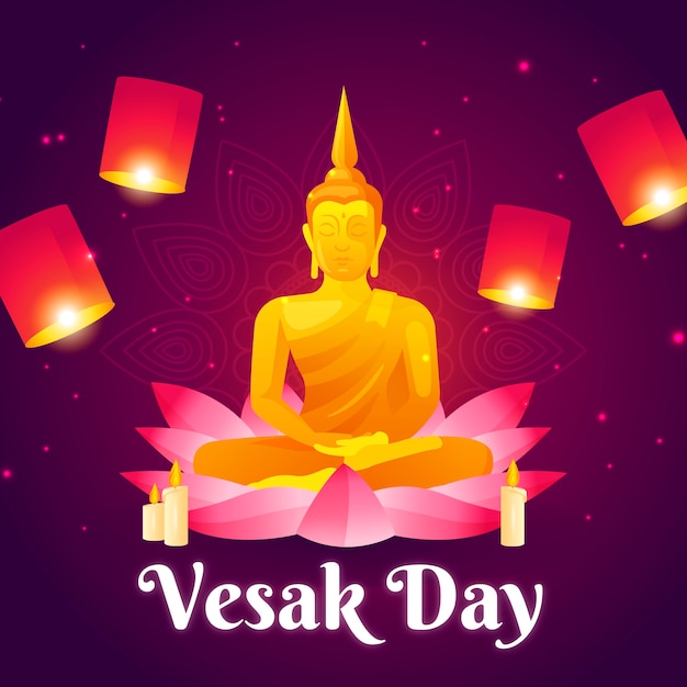 Ilustração de vesak gradiente