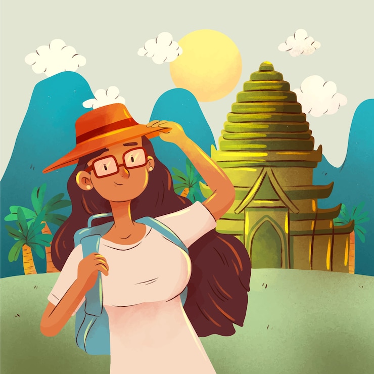 Vetor grátis ilustração de viagem tailândia desenhada de mão