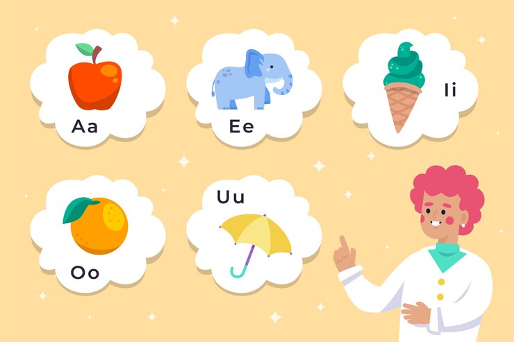 Vetor grátis ilustração de vogais desenhadas à mão