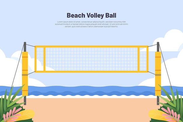 Ilustração de voleibol de design plano desenhado à mão