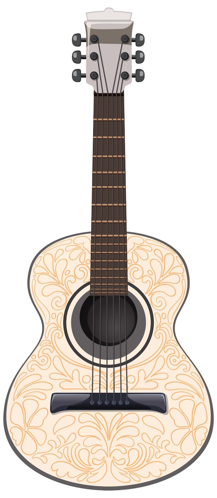 Vetor grátis ilustração decorativa de guitarra mexicana