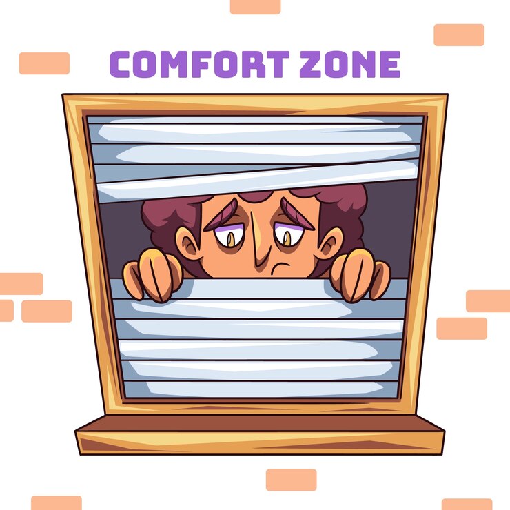 Vetor grátis ilustração desenhada à mão da zona de conforto