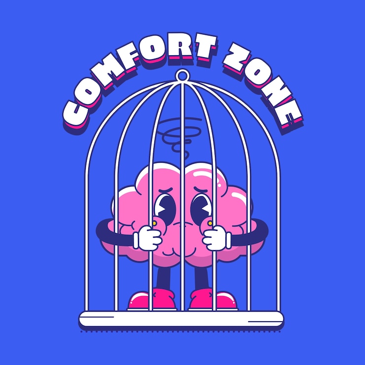 Vetor grátis ilustração desenhada à mão da zona de conforto