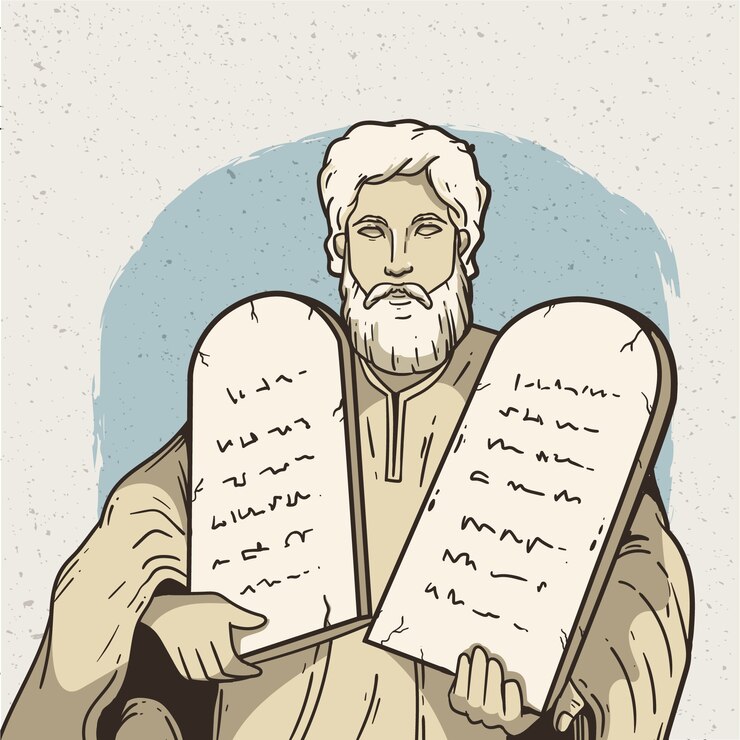 Vetor grátis ilustração desenhada à mão de moisés
