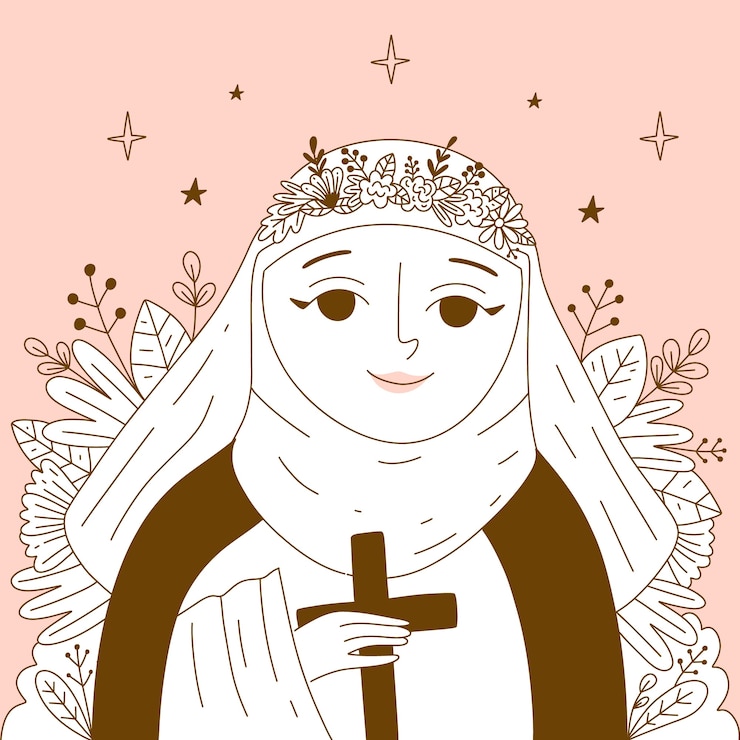 Vetor grátis ilustração desenhada à mão de santa rosa de lima