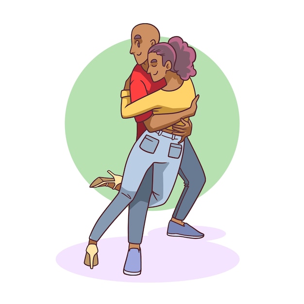 Vetor grátis ilustração desenhada à mão design plano kizomba