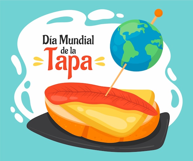 Ilustração desenhada à mão dia mundial de la tapa