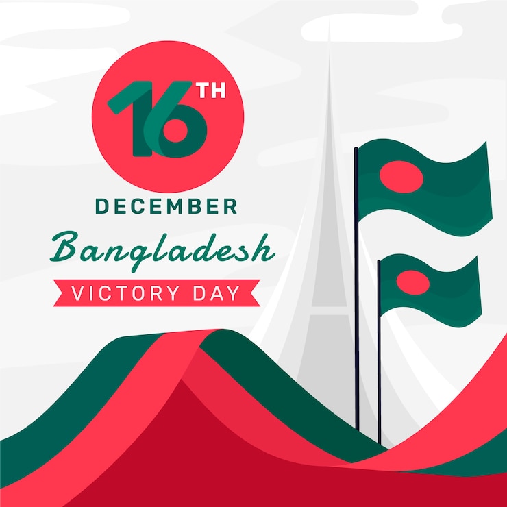 Vetor grátis ilustração desenhada à mão do dia da vitória em bangladesh