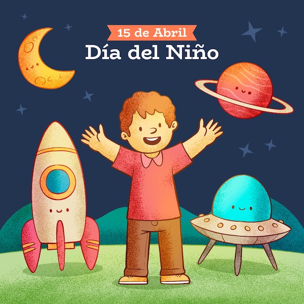 Ilustração desenhada à mão do dia del nino
