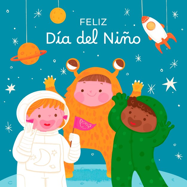 Ilustração desenhada à mão do dia del nino