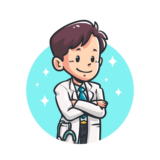 Vetores e ilustrações de Desenho animado medico para download