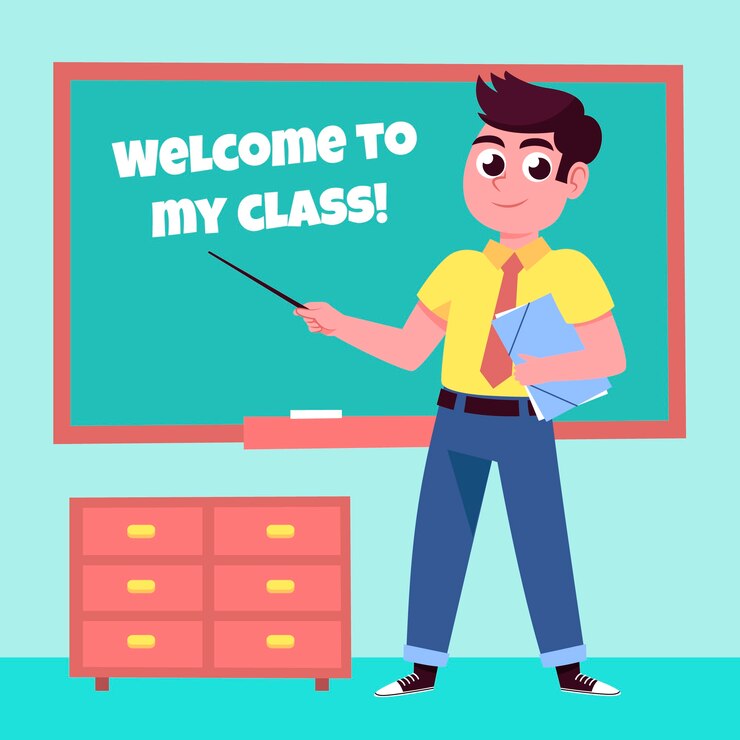 Vetor grátis ilustração desenhada à mão dos desenhos animados do professor