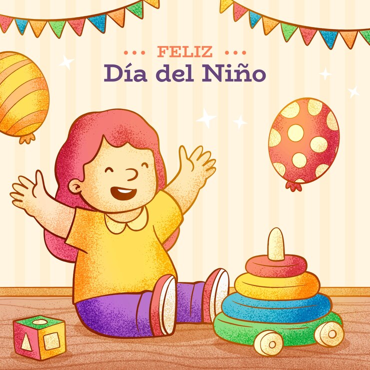 Vetor grátis ilustração desenhada à mão em espanhol para a celebração do dia das crianças