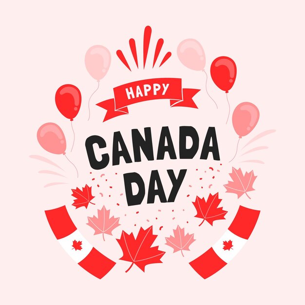 Ilustração desenhada à mão no dia do Canadá