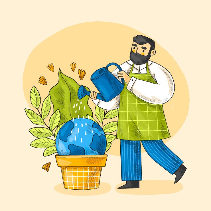 Vetor grátis ilustração desenhada à mão para a celebração do dia da terra