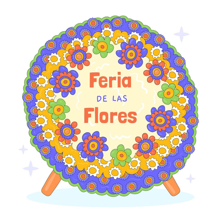 Vetor grátis ilustração desenhada à mão para a celebração do festival colombiano feria de las flores