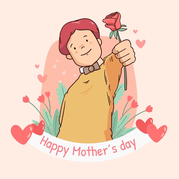 Ilustração desenhada à mão para o Dia da Mãe