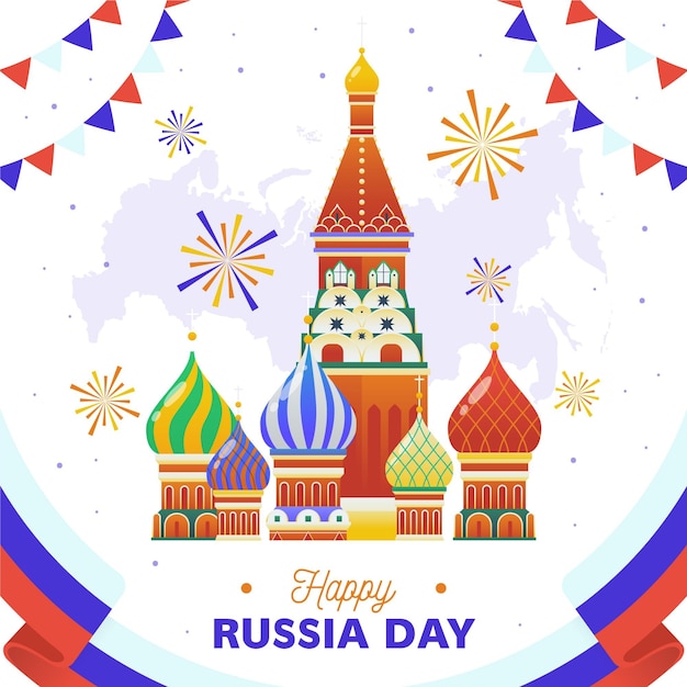 Ilustração desenhada à mão para o dia da rússia