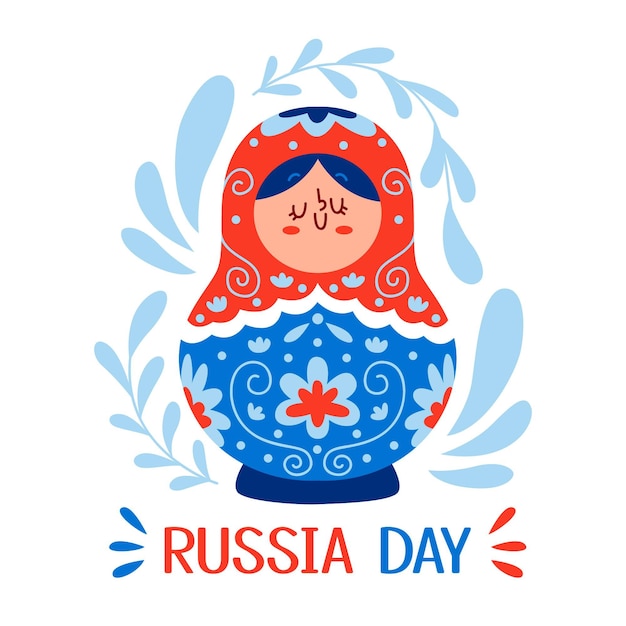 Vetor grátis ilustração desenhada à mão para o dia da rússia